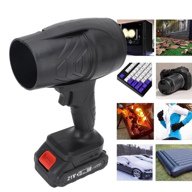 Blower Electric Air Duster Cordless Handheld Turbo Fan Air Blower with 21V Li Ion Battery for Patio Cleaning Blowing Leaves Dust Computer Keyboard Outdoor