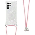 thumbnail image 3 of Long Crossbody Lanyard Clear Case for Samsung Galaxy S23 Ultra (Not S23) with Adjustable Neck Strap, Glitter Sparkly Bling Quicksand Phone Cover Cases for Samsung S23 Ultra QKG Colorful, 3 of 7