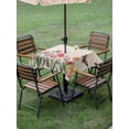 thumbnail image 3 of Outdoor Tablecloth with Umbrella Hole and Zipper, Tulips Spring Floral Square Table Cloth 60x60 Inch Waterproof Tablecloth, Pastoral Flowers Butterfly Rustic Picnic Table Cover for Patio Camping, 3 of 7
