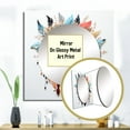 thumbnail image 3 of Designart "Tangerine Bohemian Blossoms And Blue Plumage I" Dream catcher Square Mirror For Wall Decor - Large Blue Square Printed Wall Mirror Art - Wall Mounted Square Large Mirror, 3 of 5