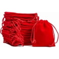thumbnail image 1 of Velvet Jewelry Pouch Drawstring Bags for Gifts (2.7 x 3.5 in, Red, 50 Pack), 1 of 5