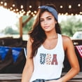 thumbnail image 3 of Bold USA Patriotic Tank Top with Flowers for Women and Teens White Tank Top Small, 3 of 5