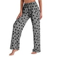 thumbnail image 4 of Stamzod Womens Lounge Pants with Pocket Lover Heart Print Drawstring Pajama Pants Sleepwear Casual Loose Straight Pajamas for Women Gray S, 4 of 5