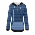 thumbnail image 5 of WXLWZYWL Womens Fall Tops Casual Hoodies Sweatshirts Striped Button Drawstring Pullover Sweaters Casual Long Sleeve With Pockets Winter Fall, 5 of 5