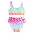 thumbnail image 3 of Girl Swimsuits Summer Child Girls Leopard Prints Sleeveless Two Piece Swimwear Swimsuit Bikini, 3 of 8