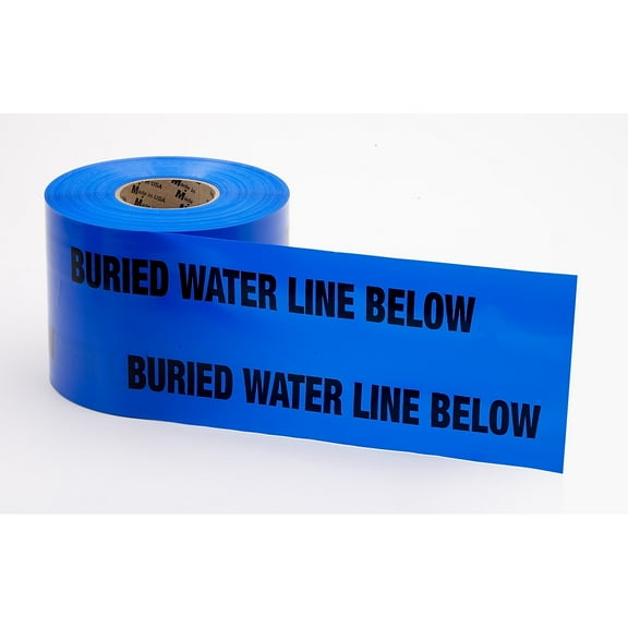 Mutual Industries "Water Line" Underground Marking Tape 6" x 333.33 yds. Blue (17783-25-6000)