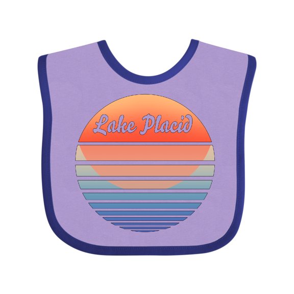 Inktastic Lake Placid Retro Sunset Boys or Girls Baby Bib