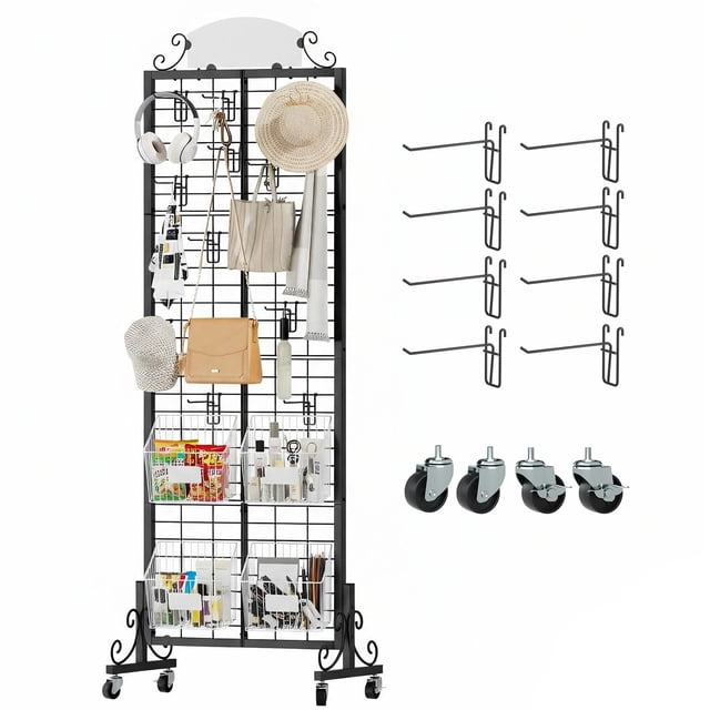 Exhibidor Urban Deco 67 x 189 cm Panel de rejilla con 8 ganchos