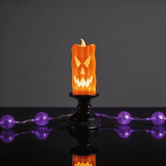 Halloween LED Electronic Candle Lights, Flameless Tea Lights for Spooky Home Tabletop and Party Venue Decoration