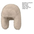 thumbnail image 7 of harmtty Women Winter Imitation Mink Lei Feng Hat Solid Color Plush Hat Thickened Warm Ski Coldproof Earflap Hat Blue, 7 of 7