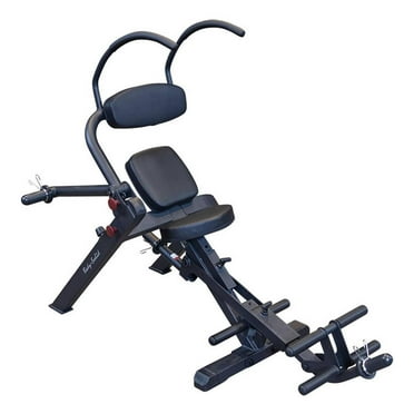 Body Solid GAB300 Semi Recumbent Ab Bench w/ Steel Frame for Abs & Obliques, Black