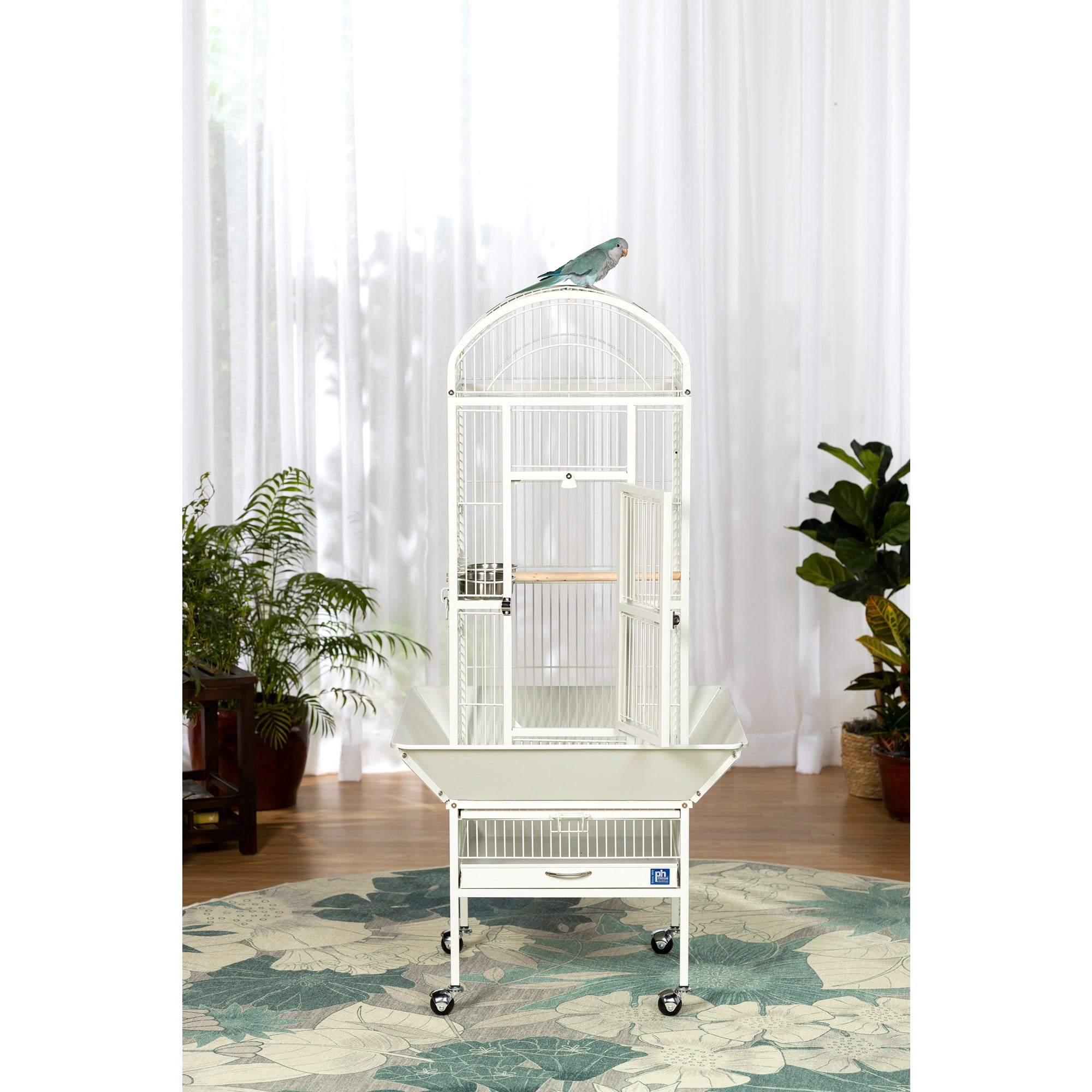 Prevue Pet Products Small Dome Top Bird Cage - Chalk White 34512