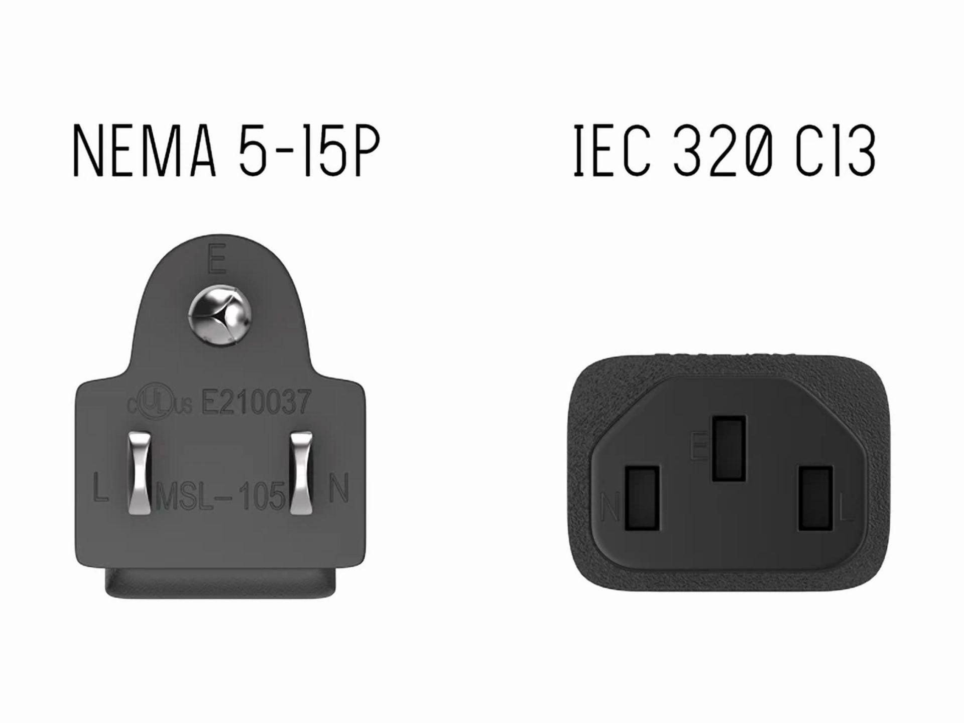 BUTTERFLY- Cable Leader 5Ft 18 Awg Universal Power Cord Iec320 C13 To Nema 5-15P