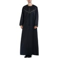 thumbnail image 1 of Birdeem Mens Muslim Robe Arab Middle Robe Pattern Ear Long Sleeve Standing Neck Fashion Casual Robe, 1 of 8