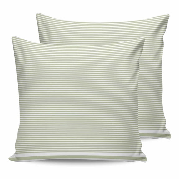 20x20 Pillow Covers Set of 2, Farmhouse Sage Green White Striped Throw Pillow Covers Decorative Couch Cushion Case, Modern Stripes Microfiber Square Pillowcases for Bedroom Car Living Room