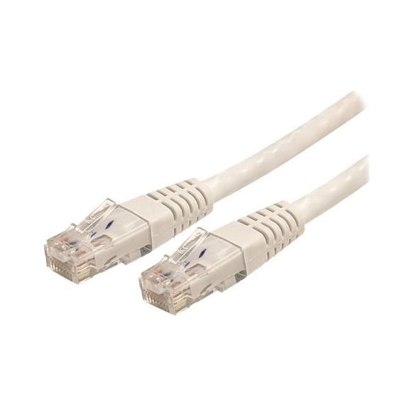 StarTech 15ft CAT6 Ethernet Cable - White CAT 6 Gigabit Ethernet Wire -250Mhz 100W PoE RJ45 UTP Molded Network Patch Cord with Strain Relief (C6PATCH15WH)