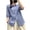 Blue, variant on Turn Down Collar Women's Button Down Blouse Elbow Sleeve Solid Color Linen Shirt 2026 Loose Casual Top for Office Weekend Dressy Wear
