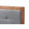 thumbnail image 5 of Baxton Studio Ines Mid-Century Modern Dark Grey Fabric Upholstered Walnut Brown Finished Wood King Size Platform Bed, 5 of 6