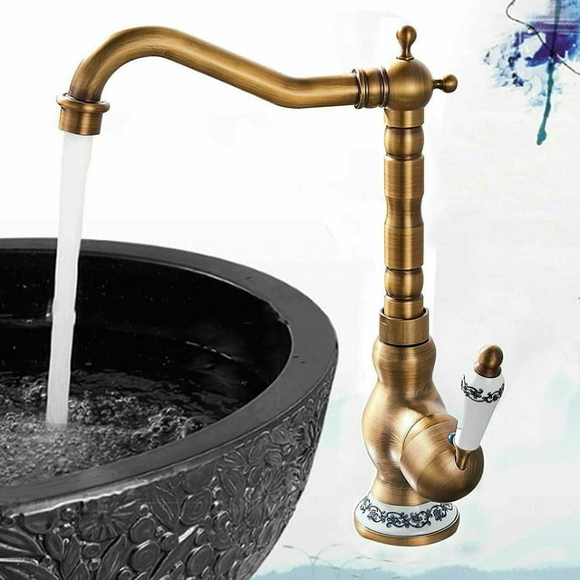 Grifo antiguo retro,Cobre puro y material cerámico de alta calidad,Grifo monomando para agua fría y caliente,Con accesorios de montaje,Adecuado para cocina y baño.