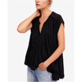 thumbnail image 2 of Free People Womens High Low Aster Henley Shirt, Negro, XS Free People henley, 2 of 2