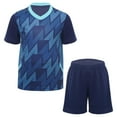 thumbnail image 2 of Gubotare Boy Outfits Boys Loose Athletic Short-Sleeve Shirt and Active Mesh Shorts Set,7-8 Years Dark Blue, 2 of 9