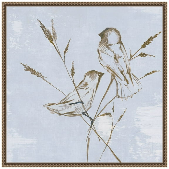 Amanti Art Pastel Birds I Framed Canvas Wall Art Print