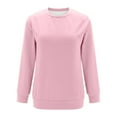 thumbnail image 4 of Xcmzpl Women's Sweatshirts Plus Size Solid Color Crewneck Sweatshirt Fashion Pullover Tops Work Long Sleeve Blouses Fall Clothes, 4 of 5