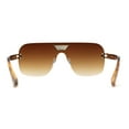 thumbnail image 4 of Urbane Slick Rimless Flat Top Racer Shield Baller Sunglasses Gold Tortoise Brown, 4 of 4