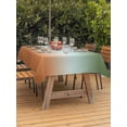 thumbnail image 3 of Outdoor Tablecloth with Umbrella Hole for Patio/Picnic/Party/Camping, Sage Green Orange Ombre Waterproof Table Cloth Rectangle Table Cover Washable, Contemporary Abstract Gradient (60"x 102"), 3 of 8