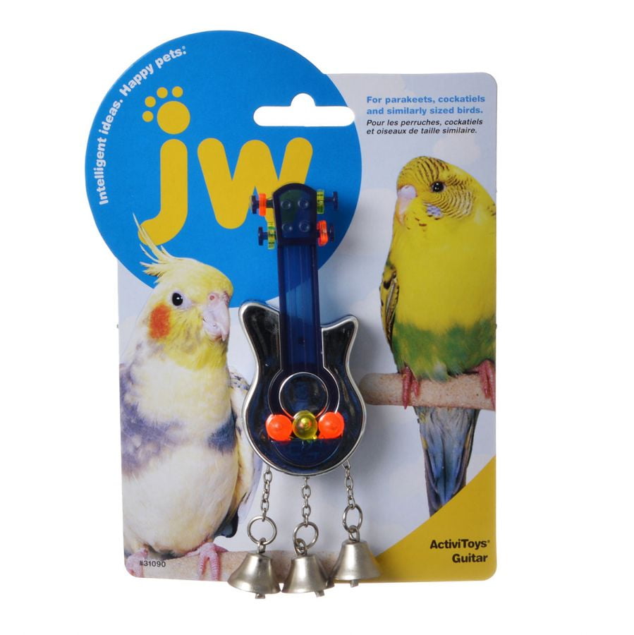 JW PET BIRD TOY GUITAR WITH BELLS PARAKEET COCKATIEL CANARY.FREE SHIP TO THE USA 