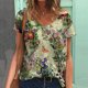 thumbnail image 1 of Puntoco Tallas grandes Mujer Manga corta Impreso Cuello en V Tops Camiseta Blusa Puntoco Puntoco-2352, 1 of 5