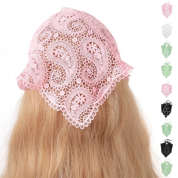 VJGBEGW Crochet Head Scarf Bandanas Headbands Hair Scarf Head Coverings Women Hair Styling Valentine's Day Holiday Hair Accessories Blackish Green One Size
