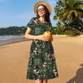 thumbnail image 4 of Easygdp Mallard Ducks And Water para Vestido Transpirable de Mujer, Vestido Suelto de Manga Corta con Pliegues y Bolsillos para el Verano, 4 of 6