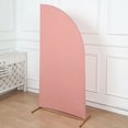 thumbnail image 3 of Balsa Circle 6x3 feet Matte Dusty Rose Fitted Spandex Half Moon Wedding Arch Backdrop Stand Cover Party Events Decorations, 3 of 8