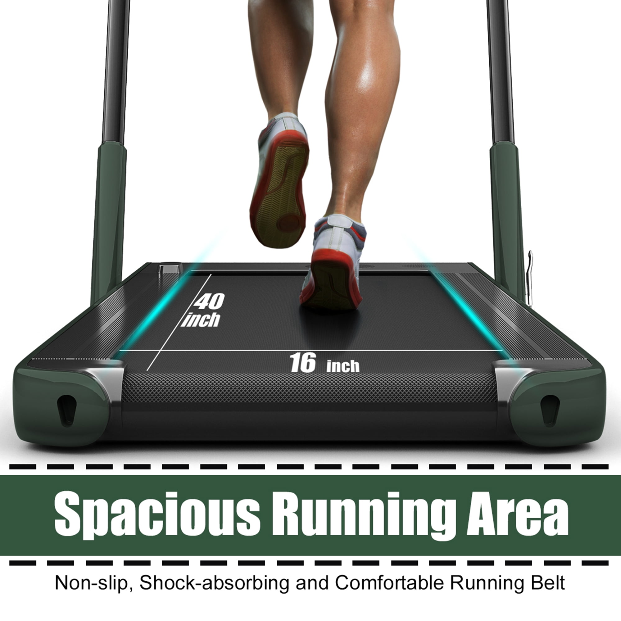 Gymax 2.25HP Under Desk Electric Pad Treadmill Running Machine Green