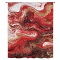 thumbnail image 2 of Red Marble Sheer Curtains 45 Inches Long, Modern Abstract Ombre Fluid Aesthetic Light Filering Curtains, Breathable Simi Curtain Privacy Drapes for Kitchen Bathroom Lightweight Small Window Treatment, 2 of 9