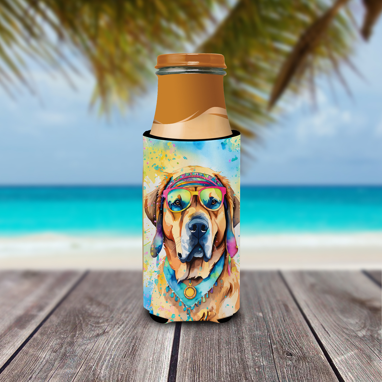 Carolines Treasures DAC2532MUK 12 oz Mastiff Hippie Dawg Hugger for Ultra Slim Cans