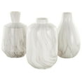 thumbnail image 6 of DecMode 4"W, 8"H Marble Inspired White Ceramic Vase with Varying Shapes, Set of 3, 6 of 9