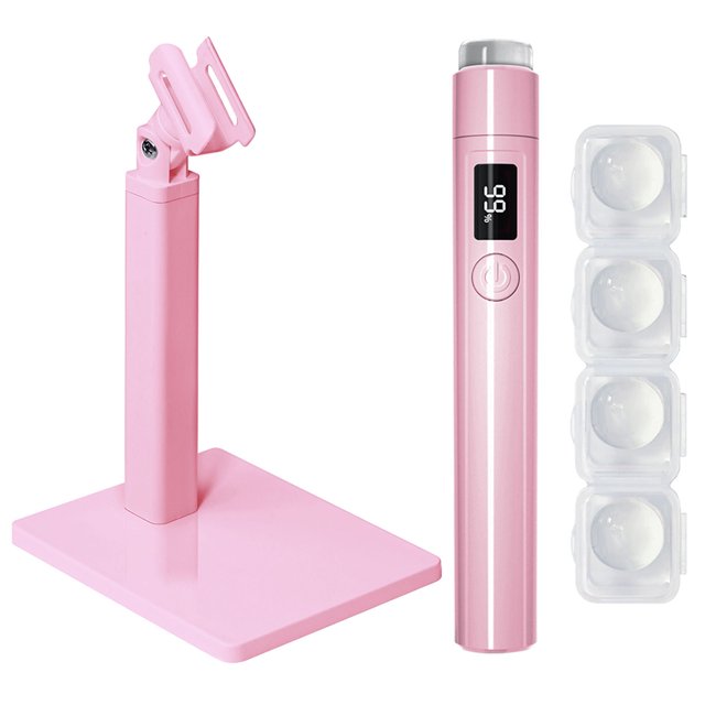 Mini luz ultravioleta para secar uñas, mini linterna con pantalla LED, 2 configuraciones de tiempo con soporte magnético, recargable por USB para manicura casera