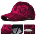 thumbnail image 5 of TONKBEEY Velvet Baseball Cap Solid Color Sun Protection Outdoor Sports Snapback Dad Hat, 5 of 19