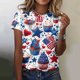 thumbnail image 4 of Tops de Ajuste Suelto para las Mujeres Sudadera Casual Impresa Manga Corta Cuello Redondo Superior, Poliéster, 4 of 5