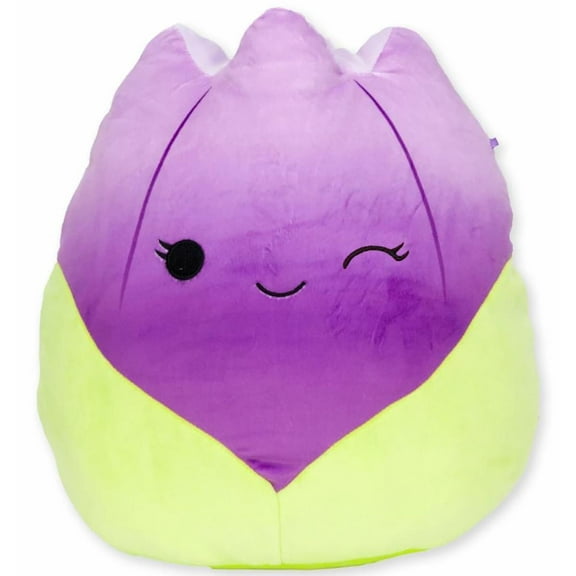Squishmallows Kellytoy 16” Official Jackie the Purple Tulip Flower Plush Doll Toy