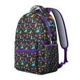 thumbnail image 4 of Colorful Dinosaur Print School Backpack for Student Cute Dino Pattern Funny Cartoon Watercolor Forest Theme Design, 4 of 6