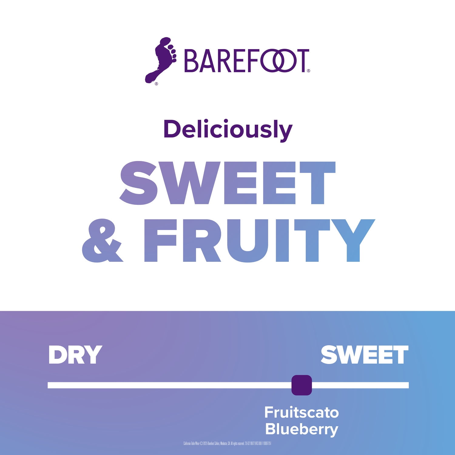 Barefoot Fruitscato Blueberry Moscato Red Wine, 1.5L Bottle, 7.5% ABV