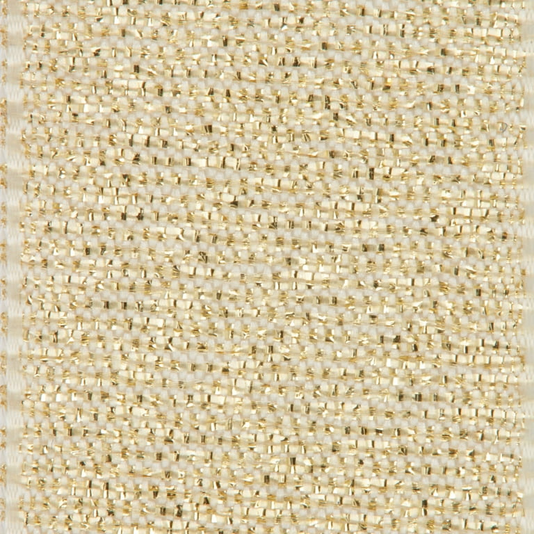 Offray Metallic Ribbon, Gold Dust 5/8 inch Galena, 9 feet for