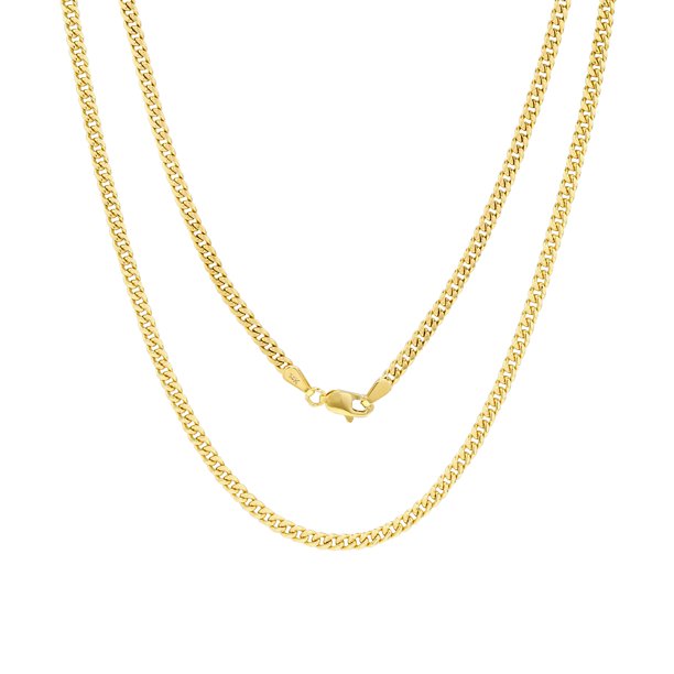 Nuragold 14k Yellow Gold 3mm Miami Cuban Link Chain Pendant Necklace Mens Womens With Lobster Clasp 16 26 Walmart Com