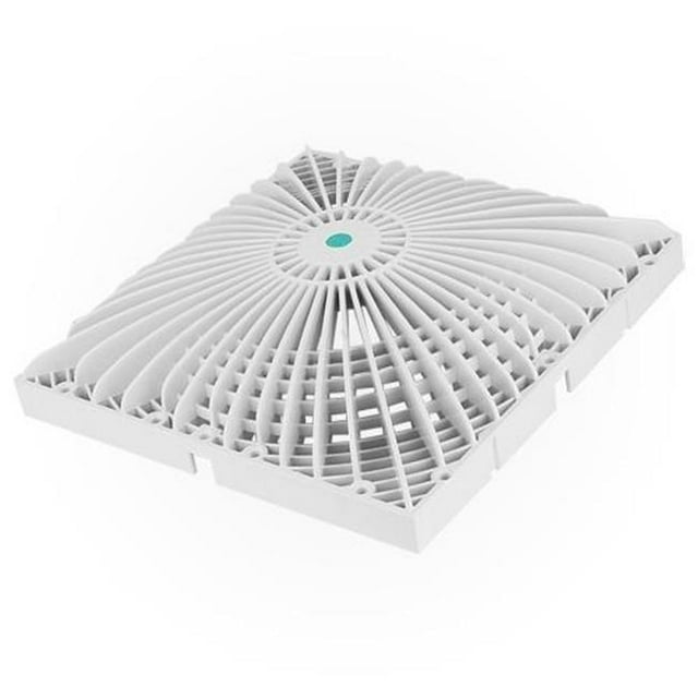 Aquastar R8MF103 8 in. Round Retrofit MoFlow Suction Outlet Cover with Screw & Bushing Kit, Light Gray