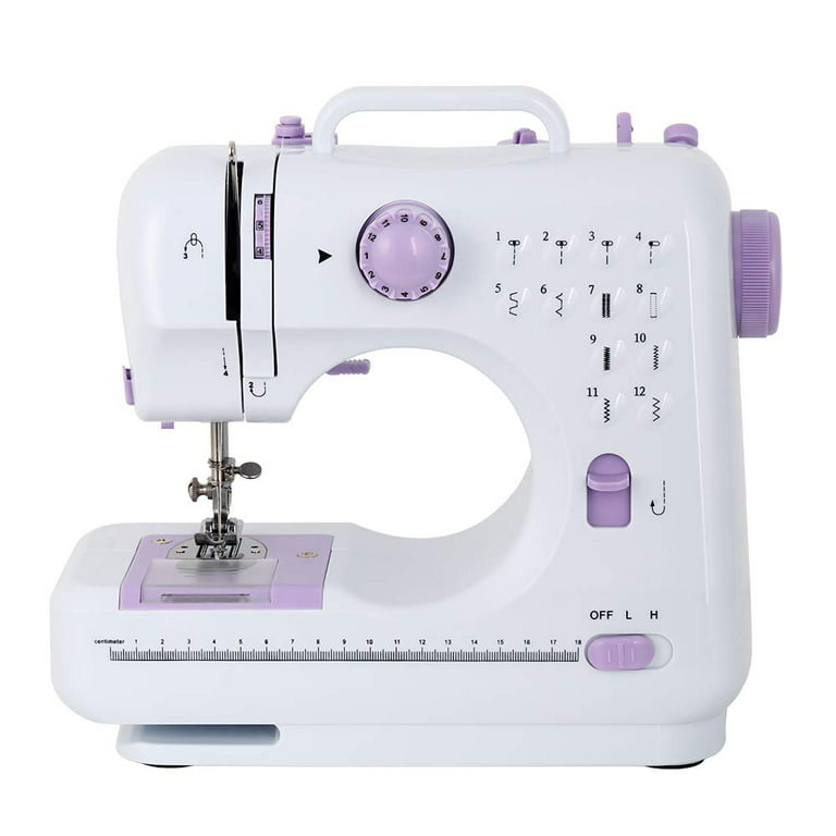  Sewing Machine for Beginners, Electric Mini Portable,12  Built-in Stitch Patterns, Small Sewing Machine with Dual-Speed, Reverse  Stitching And Foot Pedals, Suitable for beginners And Children (purple)