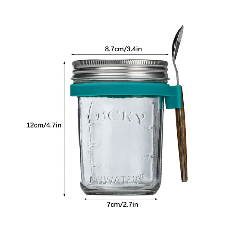 Overnight Oats Containers with Lids, 12 oz Glass Jars with Lids