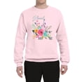 thumbnail image 2 of Wild Bobby, Cute Hearts and Flowers Blessed, Inspirational/Christian, Unisex Crewneck Graphic Sweatshirt, Light Pink, Small, 2 of 3